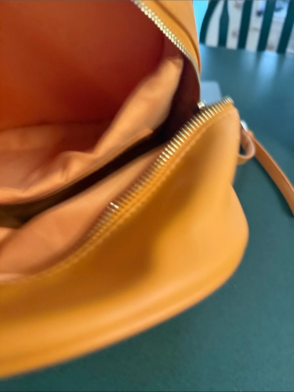 bebe Orange Backpack with Metallic Logo